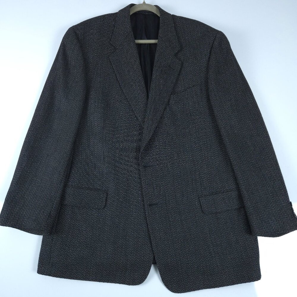 Vintage Jhane Barnes Mens 40R Tweed Sport Coat Blazer Charcoal Wool